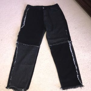 SHEIN high waisted cut and Sew jeans